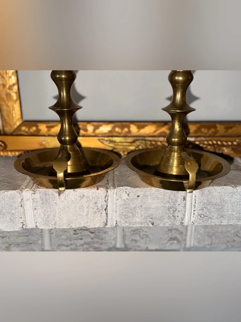 Brass Candlestick Holders with finger holder